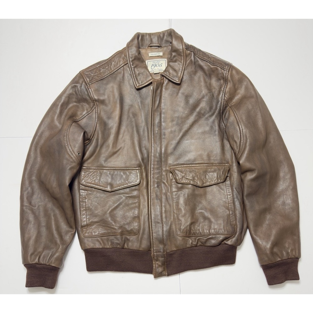 JoS A Bank Mens A2 Leather Flight Bomber Jacket S Signature Collection Tailored